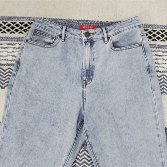 GUESS Vintage High Rise Straight Fit Jeans Ankle Fit- Light Blue- US30 - Picture 4 of 9
